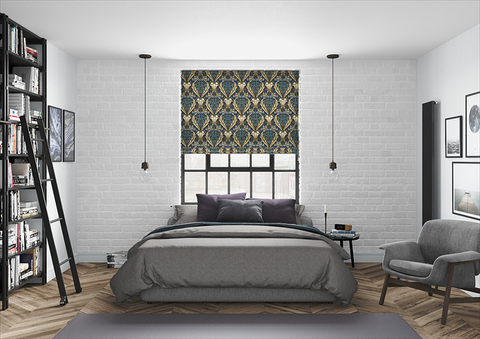 Acanthus, Navy - Twist&Fit Roman Blind - Image 5